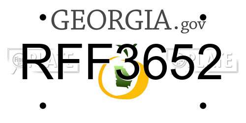 RFF3652 Georgia License Plate