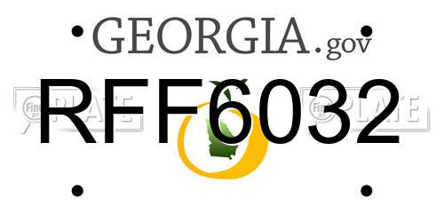 RFF6032 Georgia License Plate