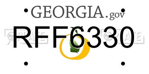 RFF6330 Georgia License Plate