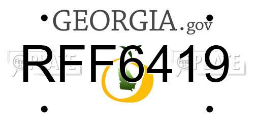 RFF6419 Georgia License Plate