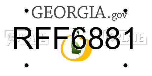 RFF6881 Georgia License Plate