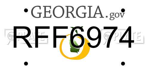RFF6974 Georgia License Plate