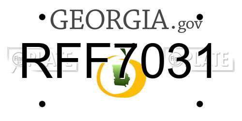 RFF7031 Georgia License Plate