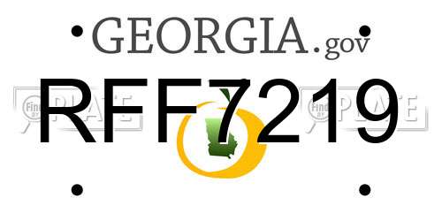 RFF7219 Georgia License Plate