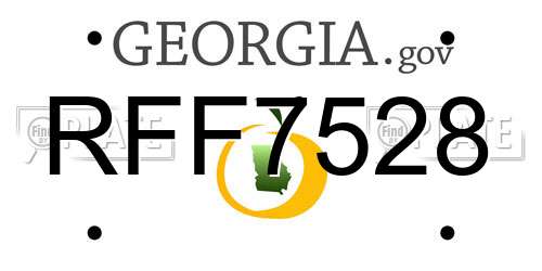 RFF7528 Georgia License Plate
