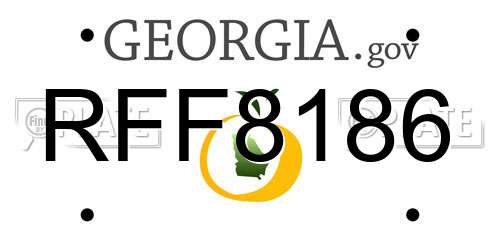 RFF8186 Georgia License Plate
