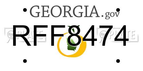 RFF8474 Georgia License Plate