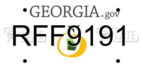 RFF9191 Georgia License Plate