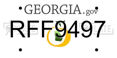 RFF9497 Georgia License Plate