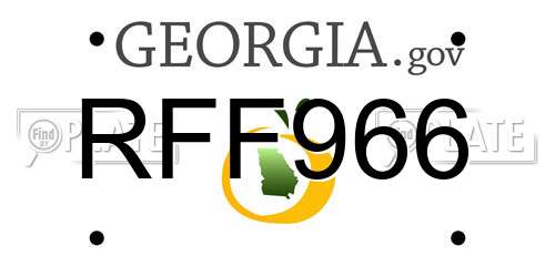 RFF966 Georgia License Plate