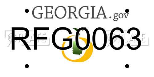 RFG0063 Georgia License Plate