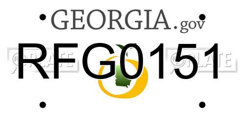 RFG0151 Georgia License Plate