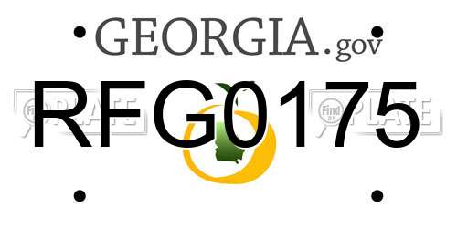 RFG0175 Georgia License Plate