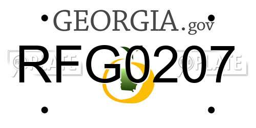 RFG0207 Georgia License Plate