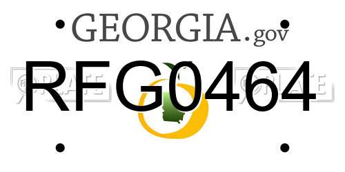RFG0464 Georgia License Plate