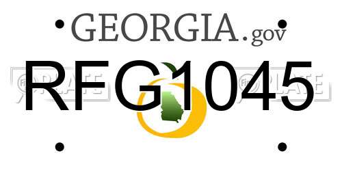 RFG1045 Georgia License Plate