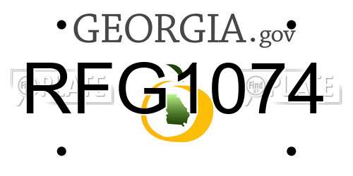 RFG1074 Georgia License Plate