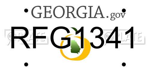 RFG1341 Georgia License Plate