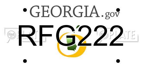 RFG222 Georgia License Plate