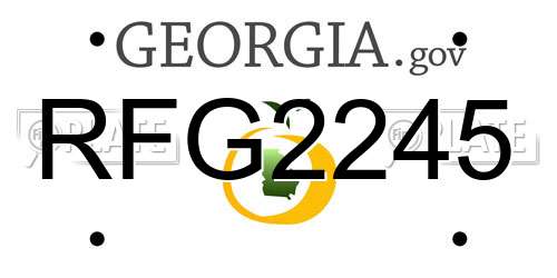 RFG2245 Georgia License Plate