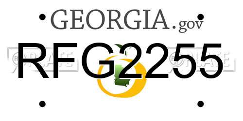 RFG2255 Georgia License Plate