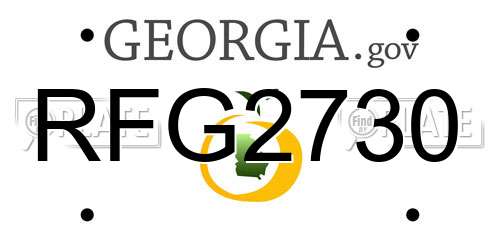 RFG2730 Georgia License Plate