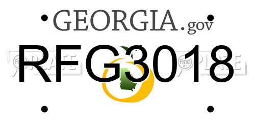 RFG3018 Georgia License Plate