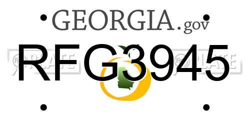 RFG3945 Georgia License Plate
