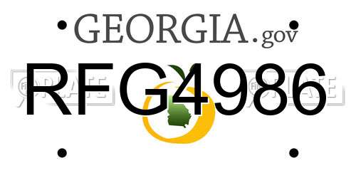 RFG4986 Georgia License Plate