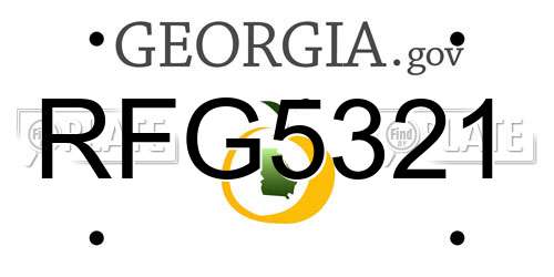 RFG5321 Georgia License Plate