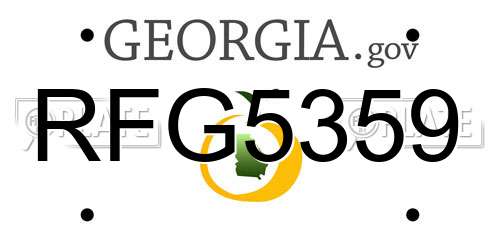RFG5359 Georgia License Plate