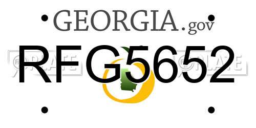 RFG5652 Georgia License Plate