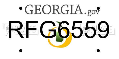 RFG6559 Georgia License Plate