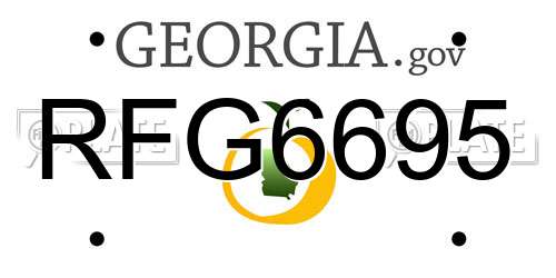RFG6695 Georgia License Plate