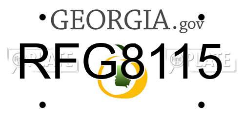 RFG8115 Georgia License Plate