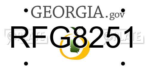RFG8251 Georgia License Plate