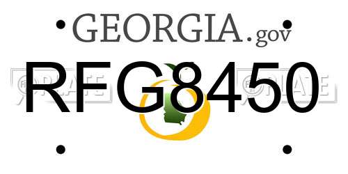 RFG8450 Georgia License Plate