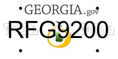 RFG9200 Georgia License Plate