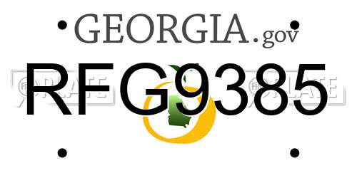 RFG9385 Georgia License Plate