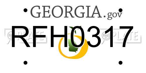 RFH0317 Georgia License Plate