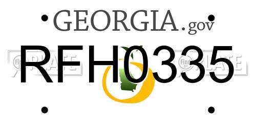 RFH0335 Georgia License Plate