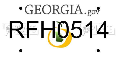 RFH0514 Georgia License Plate