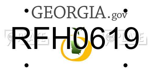 RFH0619 Georgia License Plate