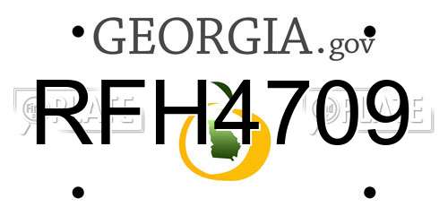 RFH4709 Georgia License Plate
