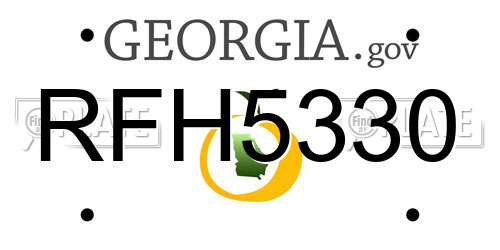 RFH5330 Georgia License Plate