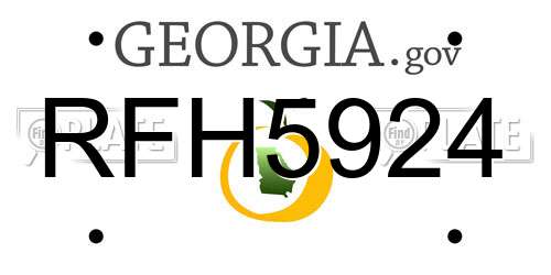 RFH5924 Georgia License Plate