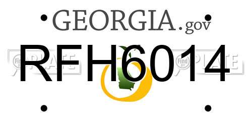 RFH6014 Georgia License Plate