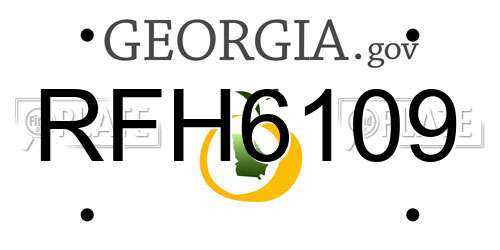 RFH6109 Georgia License Plate