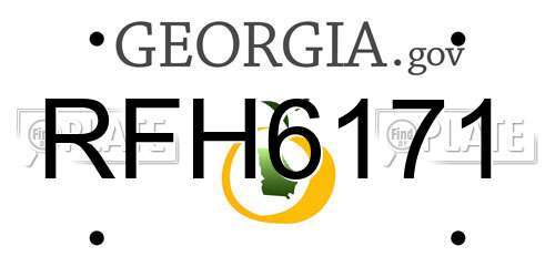 RFH6171 Georgia License Plate