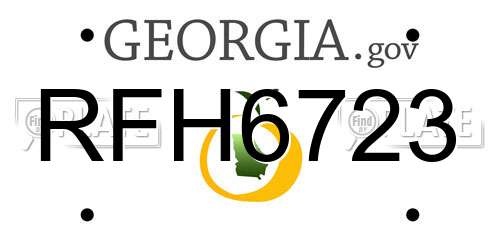 RFH6723 Georgia License Plate